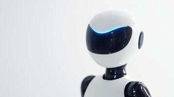 A robot with a blue light on its head photo