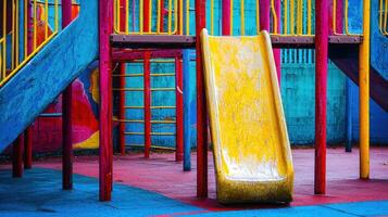 A slide in a playground photo