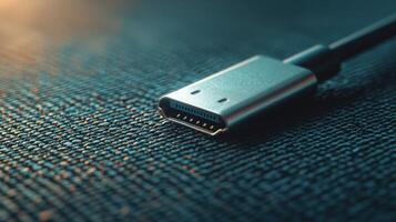 A close up of a usb cable on a cloth photo