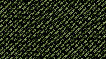 Eid Mubarak text pattern, ideal for Islamic holiday celebrations, features repetitive festive greetings in a diagonal layout, suitable for backgrounds and designs. video