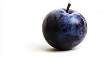 A single plum on a white background photo