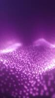 A dreamy abstract background with glowing purple dots forming a smooth wave pattern. The soft bokeh effect and futuristic lighting create an atmospheric digital aesthetic video