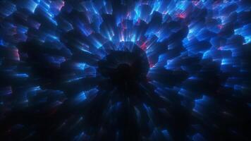 Vibrant multicolored particle burst with dynamic motion effect and futuristic abstract digital light streaks background, in high quality 4k, motion design video