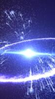 Glowing golden explosion with electric energy arcs and dynamic light effects, creating a cosmic burst or star-like explosion concept video