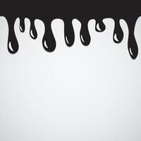 Black engine oil fluid dripping Melting droplets Flowing liquid isolated on white background template design vector