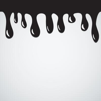 Black engine oil fluid dripping Melting droplets Flowing liquid isolated on white background template design