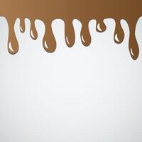 Dripping melted chocolate Dripping liquid banner Flowing chocolate spilled cocoa design template vector