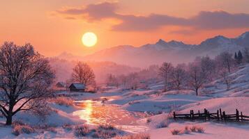 The witcher 3 - winter landscape wallpaper photo