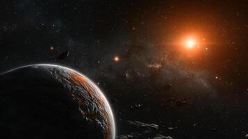 An artist's rendering of a planet and stars photo