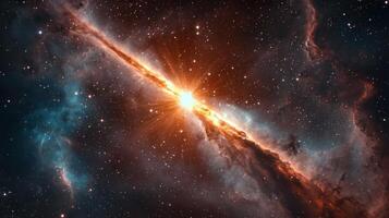 The sun is shining in the middle of a nebula photo
