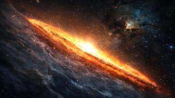 An image of a galaxy with a bright star photo