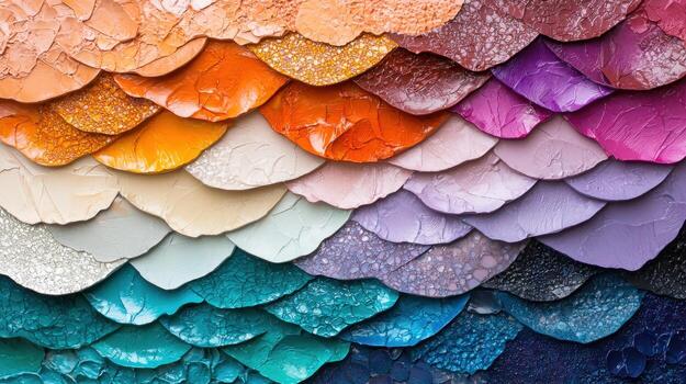 Colorful paint palette background with different colors photo