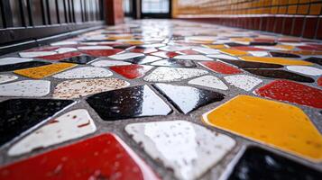 A colorful tile floor photo