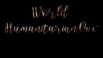 Golden text reading world humanitarian day be the change. Relevant for posters, social media graphics, website banners, and presentations. video