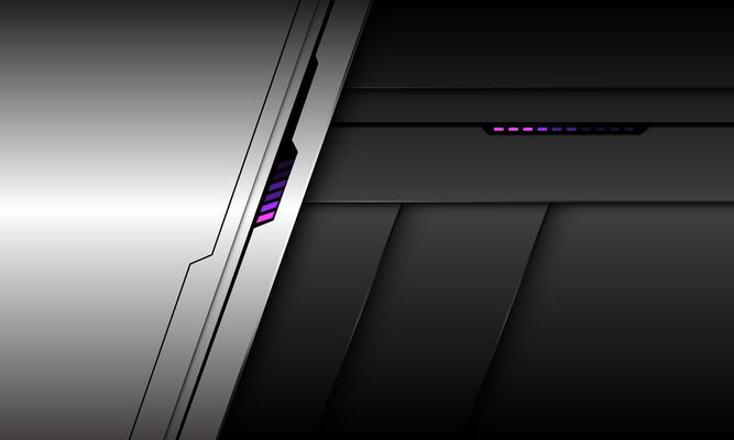Abstract silver grey black shadow cyber futuristic geometric purple power light technology design modern background