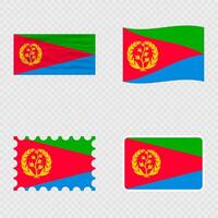 Eritrea national flag in four different styles. vector