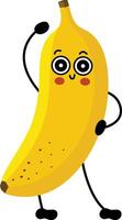 Funny banana character mascot make gym vector
