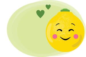 Funny lemon with empty label green background vector