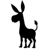 illustration of a donkey silhouette, featuring a simple and clean design. Perfect for farm, animal, nature, and rural-themed projects vector