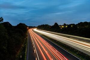 M4 Traffic flowing on the m4 motorway at twilight in england photo