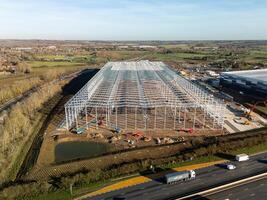 29-11-2024 Milton Keynes. Steel frame of a new distribution center near highway photo