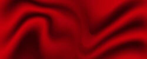 A red silk fabric background with a wavy pattern vector