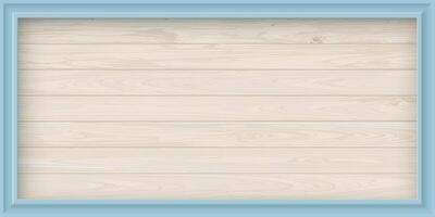 Cut timber panels whitewashed fade condition background with light blue frame graphic illustration. vector