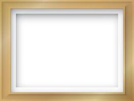 Blank gold horizontal frame background graphic illustration. Blank picture frame template. vector