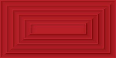 Abstract 3D red color rectangle shape pattern paper cut style background graphic illustration. vector