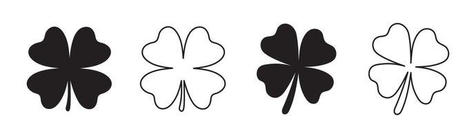 Clover icons set. clover sign and symbol. four leaf clover icon. vector