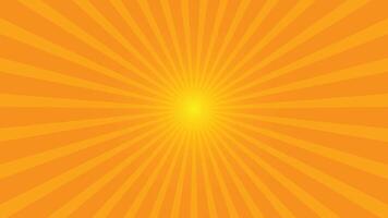 Sunburst retro sun rays orange background. Abstract star burst summer background. illustration vector