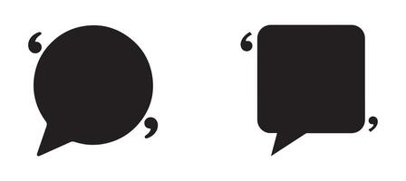 Quote box frame set. Speech bubble with quotation mark vector