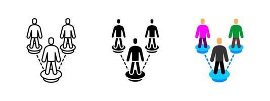 Leadership network icon. Business hierarchy, authority and team management. Concept of organizational structure, professional communication and corporate influence. Business team illustration. vector