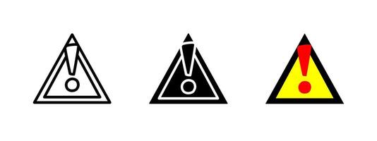Warning icon. A triangular sign with an exclamation mark indicating caution or danger. Used for safety alerts, hazard notifications and emergency warnings. Risk prevention and security symbol. vector