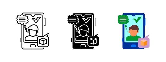 Delivery mobile app icon. Online order tracking, ecommerce logistics and digital shipment management illustration. Parcel and courier service smartphone app concept. Customer service concept. vector