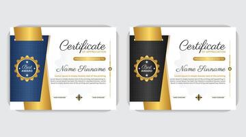 Simple and modern layout design, Print ready colorful certificate poster template, Modern award design, elegant gold certificate design, Professional creative Luxury diploma certificate vector