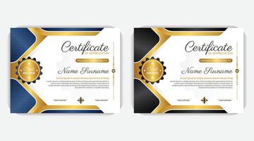 Modern award design, certificate template, elegant gold diploma certificate design, Print ready creative and colorful diploma certificate vector