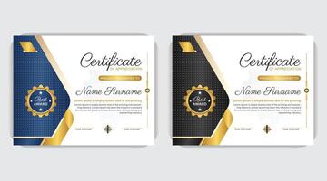 Unique modern luxury stylish shapes idea, creative layout, with pattern, print ready award design, certificate poster template, elegant gold certificate design, Professional diploma certificate vector