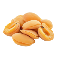 Close up apricot kernels isolated on transparent background, side view png