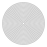 Polar grid pattern of 16 concentric circles. Wheel of life, habits tracker. Coaching blank mockup. Circle diagram divided on sixteen segments. Blank polar graph paper layout. Graphic outline template. vector