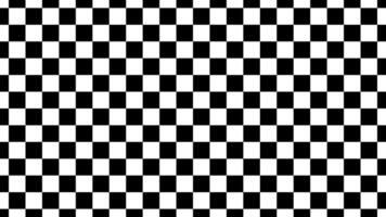 Black and white minimalist checkered pattern. Checkerboard trendy seamless pattern. Chess board background. Checkered backdrop. Psychedelic background with squares. Race flag repeatable simple texture vector