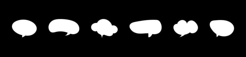 Speech bubbles pattern for text. Message balloons, stickers, social media chat box mockup. Chatting symbol, template. Doodle style. Information icon, idea, speak sign, quote mockups, dialogue frame. vector