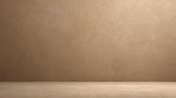 Empty room with beige wall and wooden floor photo