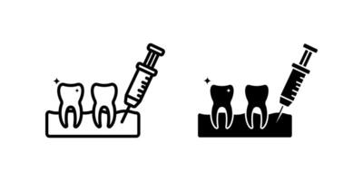 Dental Injection icon set. for mobile concept and web design on white background vector
