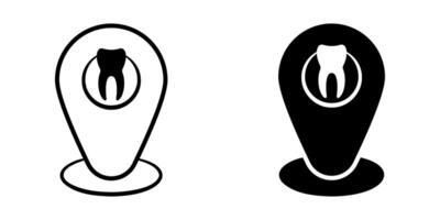 Dental Location icon set. for mobile concept and web design on white background vector