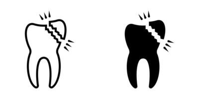 Broken Tooth icons set. for mobile concept and web design on white background vector