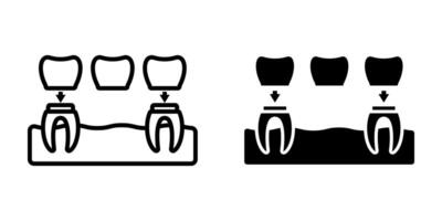 Dental Bridge icons set. for mobile concept and web design on white background vector