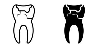 Cavity icon set. for mobile concept and web design on white background vector