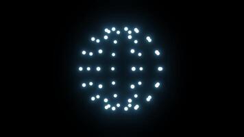 Glowing dots form a circular pattern on a dark background video
