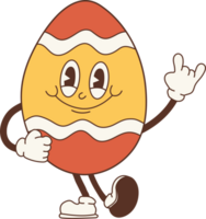 Groovy Easter egg with a colorful retro design, adding a funky touch to the holiday png